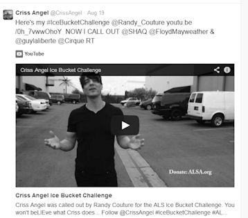 Criss Angel Ice Bucket Challenge